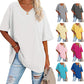 🌷LAST DAY SALE ONLY ￡10.99!!☀️Women's Summer Half Sleeve Casual Loose Fit Cotton Tunic T-shirt