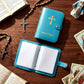 ✝🙏Catholic Faux Leather Holy Card Holder – Pocket Prayer Card Organizer with Snap Closure