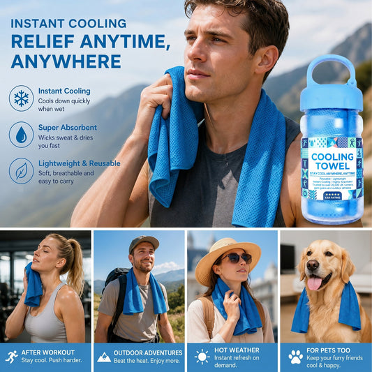 😎Last Day Buy 1 Get 1 Free (Each only ￡3.49!!)❄Absorbent Quick-Drying Gym Cooling Towels