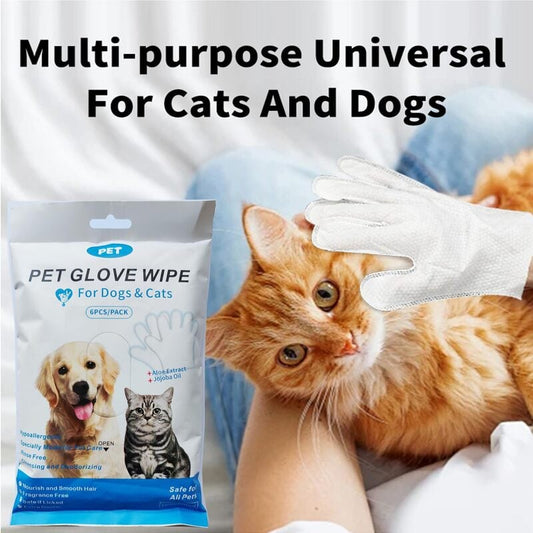 🎁Last Day Promotion 60% OFF🔥Pet Bathing Wipes for Dogs & Cats, Cleaning & Deodorizing Grooming Gloves