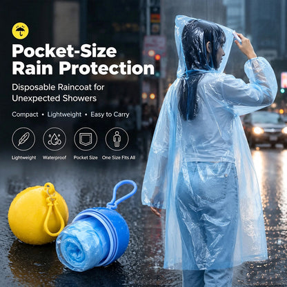 🎁💥LAST DAY SALE 50% OFF!!💖🌧️ Pocket-Size Disposable Raincoat for Unexpected Showers