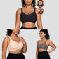 🎉🏆️Flash Sale⚡2025 New-💥🏆️Women Wireless V Neck Crossover Mesh Bras Comfortable Bralette Supportive Tshirt Bra No Underwire Seamless Push Up Everyday Bras