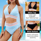 🔥Summer Sale 77% OFF💥👙High Waisted Tummy Control Color Block Bikini Sets