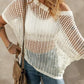 🎁2026 New Hot Sale- Womens Summer Scoop Neck Short Sleeve Sweater Casual Crochet Hollow Out Knit Tops Pullover Shirts Beach Coverup