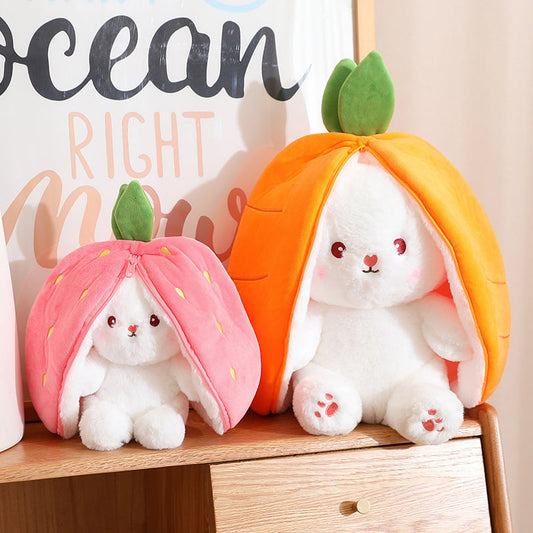 🔥2025 HOT SALE 🐇 Hoppy Children's Day - Carrot Bunny Transformed into Little Rabbit🎀 Fruit Doll Plush Toy🐰