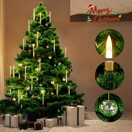 💡Christmas Lights Presale: In-Stock🎄Christmas Tree Led Candles with Clear Crystal Ball Hook