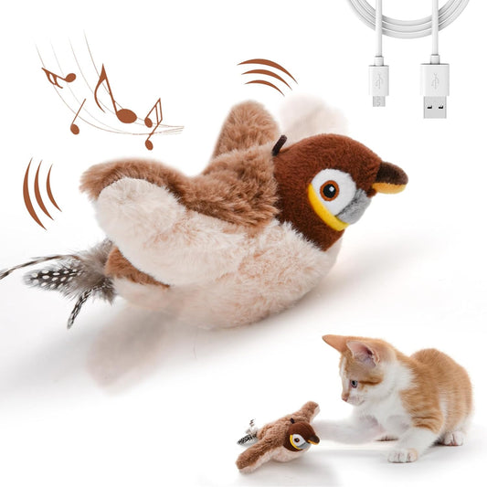 🐈Endless Fun🐕Interactive Chirping & Flapping Toy for Pets💕