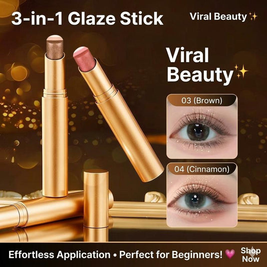 🏆Flash Sale -Buy 1 Get 3 Free!!!⚡50K+ SOLD! Almost Gone-💥3 Color Eyeshadow Stick, Long Lasting & Waterproof & Smudge-Proof & Long Lasting