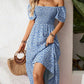 🌈2026 Summer Hot Sale 50% OFF!✨Square Neck Floral Midi Dress – Smocked Bodice, Flowy Tiered Skirt, Romantic🌸