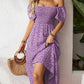 🌈2026 Summer Hot Sale 50% OFF!✨Square Neck Floral Midi Dress – Smocked Bodice, Flowy Tiered Skirt, Romantic🌸