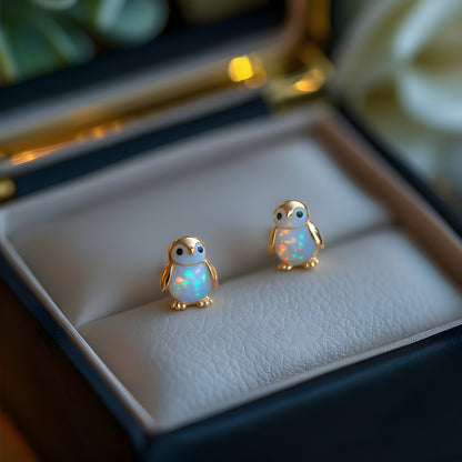 🥳2026 HOT SALE🥳💞50K+ SOLD!🐧Charming Penguin Opal Stud Earrings ✨💎50% Off