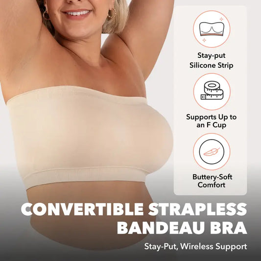 ⏳LAST DAY SALE ONLY ￡10.99!!🔥 No-Slip Convertible Bandeau – 3-Way Wear, Wire-Free & Trusted by 50K+ Women👙🇬🇧