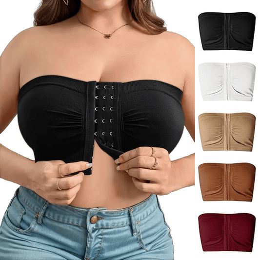 🎁BUY 1 GET 1 FREE🔥Plus Size Strapless Front Buckle Breathable Bra