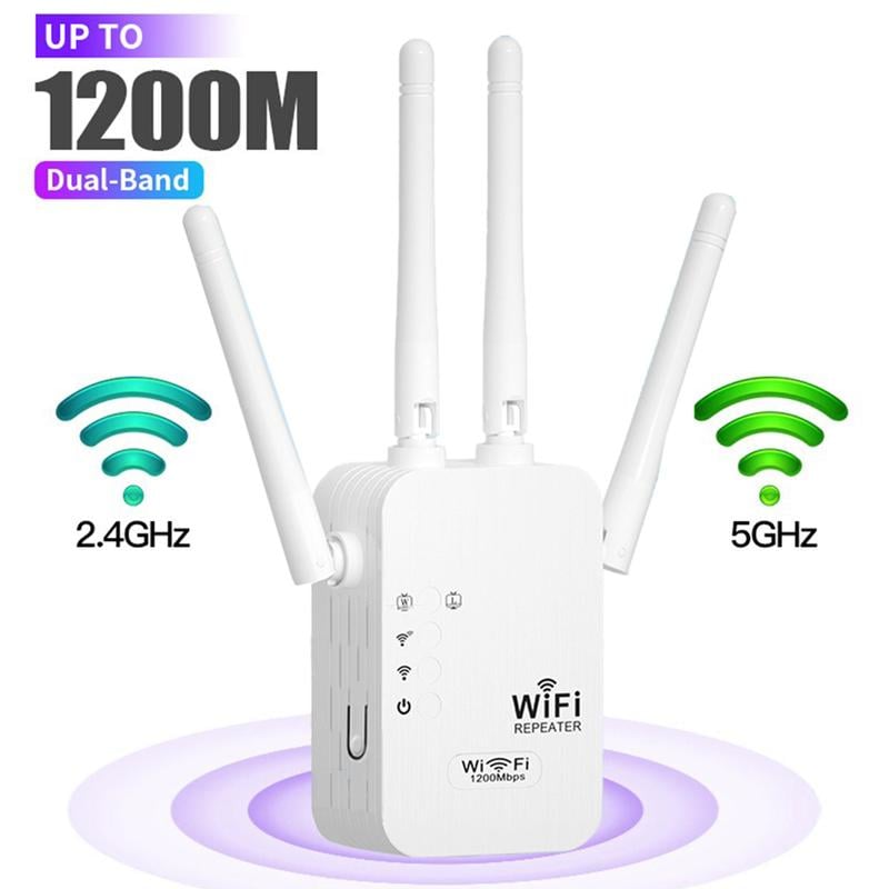 🔥2026 Hot Sale🎁1200Mbps Dual Band (5GHz/2.4GHz) WiFi Extender Covers 1 ...