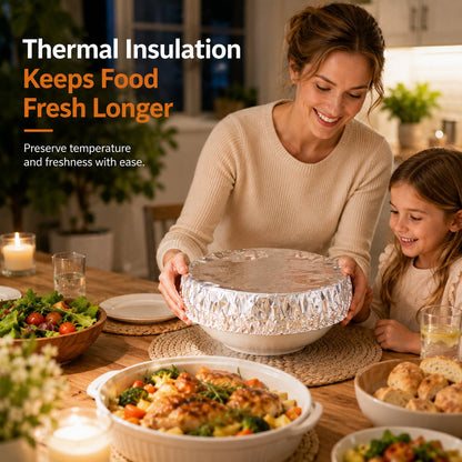 🏆 Last Day Special Price £5.99!!🍽️Reusable Aluminum Foil Thermal Food Cover — Heat-Retaining, Washable & Freshness-Preserving Kitchen Essential