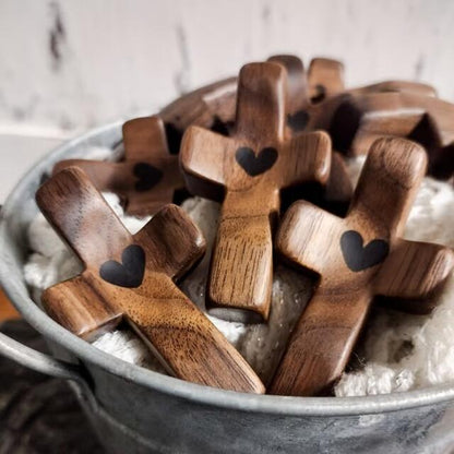 🙏BUY 1 GET 1 FREE✝️100% Handmade Wooden Cross My Heart📖🙏