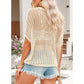 🎁2026 New Hot Sale- Womens Summer Scoop Neck Short Sleeve Sweater Casual Crochet Hollow Out Knit Tops Pullover Shirts Beach Coverup