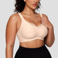 🎉🏆️Flash Sale⚡2025 New-💥🏆️Women Wireless V Neck Crossover Mesh Bras Comfortable Bralette Supportive Tshirt Bra No Underwire Seamless Push Up Everyday Bras