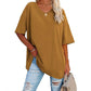 🌷LAST DAY SALE ONLY ￡10.99!!☀️Women's Summer Half Sleeve Casual Loose Fit Cotton Tunic T-shirt