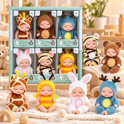 🎅Christmas Hot Sale 50% OFF! ✨Mini Lifelike Realistic sleeping baby doll set with animal costumes