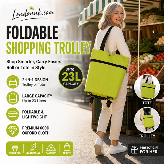 ⏳LAST DAY SALE ONLY ￡7.99!!🔥2-in-1 Foldable Shopping Cart🛒