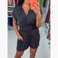 🔥Last Day Sale 49%🔥Polka Dot V-Neck One-piece Shorts Jumpsuit
