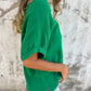Solid Color Round Neck Short Sleeve Top