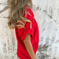 Solid Color Round Neck Short Sleeve Top
