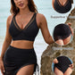 👙LAST DAY SALE 50% OFF🌊Women’s High Waisted Tummy Control Mesh Sarong Wraps Bathing Suit Bikini Set