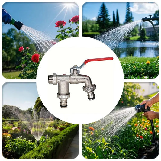 💥Hot Sales-60% OFF🔥Universal Stainless Steel Double Outlet Garden Water Faucet