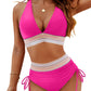 🩱Hot Sale 60% OFF👙2025 High Waisted Tummy Control Color Block Bikini Sets
