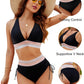 🩱Hot Sale 60% OFF👙2025 High Waisted Tummy Control Color Block Bikini Sets