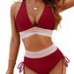 🩱Hot Sale 60% OFF👙2025 High Waisted Tummy Control Color Block Bikini Sets