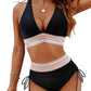 🩱Hot Sale 60% OFF👙2025 High Waisted Tummy Control Color Block Bikini Sets