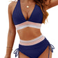 🩱Hot Sale 60% OFF👙2025 High Waisted Tummy Control Color Block Bikini Sets