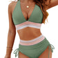 🩱Hot Sale 60% OFF👙2025 High Waisted Tummy Control Color Block Bikini Sets