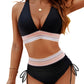🩱Hot Sale 60% OFF👙2025 High Waisted Tummy Control Color Block Bikini Sets