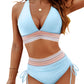 🩱Hot Sale 60% OFF👙2025 High Waisted Tummy Control Color Block Bikini Sets