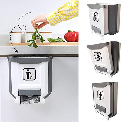 Foldable Kitchen Cabinet Trash Can 🎁5 FREE rolls of garbage bags