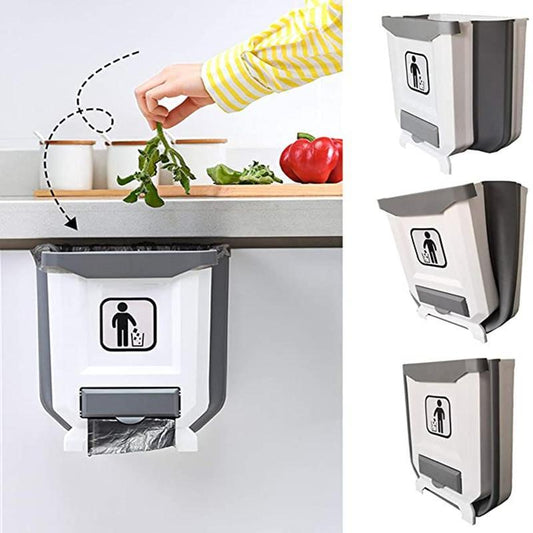 Foldable Kitchen Cabinet Trash Can 🎁5 FREE rolls of garbage bags