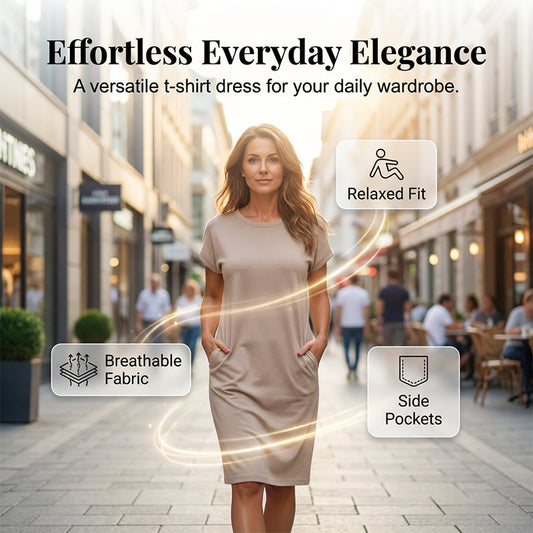 🌺Summer Hot Sale 70% OFF💐Women's Casual Short Sleeve T-Shirt Dress