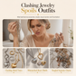 🥳2026 HOT SALE🥳💞50K+ SOLD!💍 50% OFF!💎Gold Plated Heart Shaped Rhinestone Jewelry 4-Piece Set with Necklace Earrings Bracelet and Ring