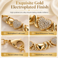 🥳2026 HOT SALE🥳💞50K+ SOLD!💍 50% OFF!💎Gold Plated Heart Shaped Rhinestone Jewelry 4-Piece Set with Necklace Earrings Bracelet and Ring