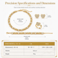 🥳2026 HOT SALE🥳💞50K+ SOLD!💍 50% OFF!💎Gold Plated Heart Shaped Rhinestone Jewelry 4-Piece Set with Necklace Earrings Bracelet and Ring
