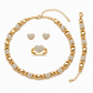 🥳2026 HOT SALE🥳💞50K+ SOLD!💍 50% OFF!💎Gold Plated Heart Shaped Rhinestone Jewelry 4-Piece Set with Necklace Earrings Bracelet and Ring